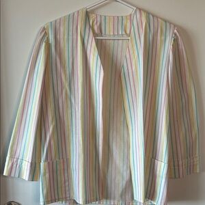 Vintage Striped Pastel Blazer | Pinstripe Blazer | Spring Jacket ~ Size small
